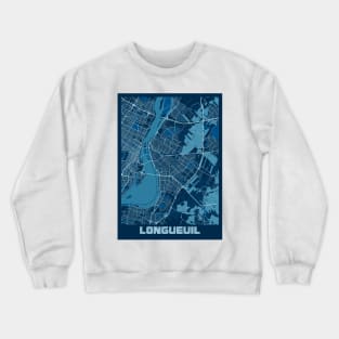 Longueuil - Canada Peace City Map Crewneck Sweatshirt